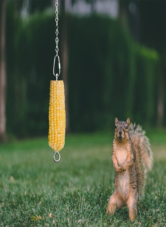 Essilnn Hanging Squirrel Feeder Outside Corn Cobs Holder for Squirrels Chipmunk Funny Toy - Image 2
