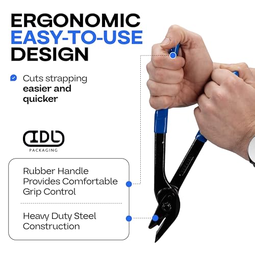 IDL Packaging H-230 Strapping Cutter for Steel & Polyester (PET) & Polypropylene (PP) Banding from 3/8" to 1 1/4" Width and up to 0.044" Thickness – Heavy-Duty Best-in-Class Tool with Wide Blades - Image 3
