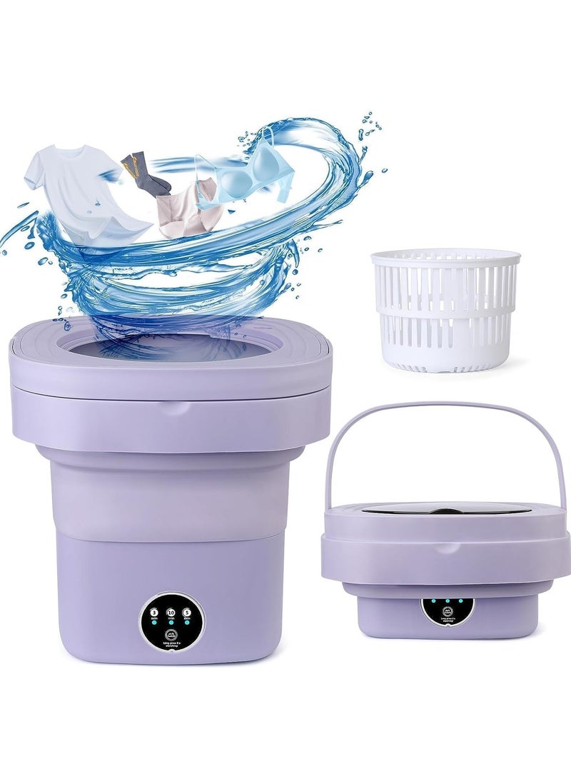 AROAQ Portable Washing 6.5L Machine Foldable Small Washing Machine with Blue Light Sterilization High Capacity Mini Washer with Dehydration Function 3 Modes Deep Cleaning for Underwear Baby Clothes  - Image 1