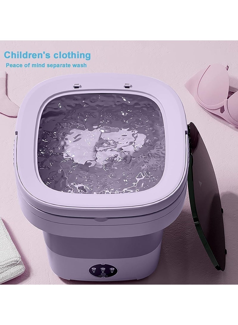 AROAQ Portable Washing 6.5L Machine Foldable Small Washing Machine with Blue Light Sterilization High Capacity Mini Washer with Dehydration Function 3 Modes Deep Cleaning for Underwear Baby Clothes  - Image 3