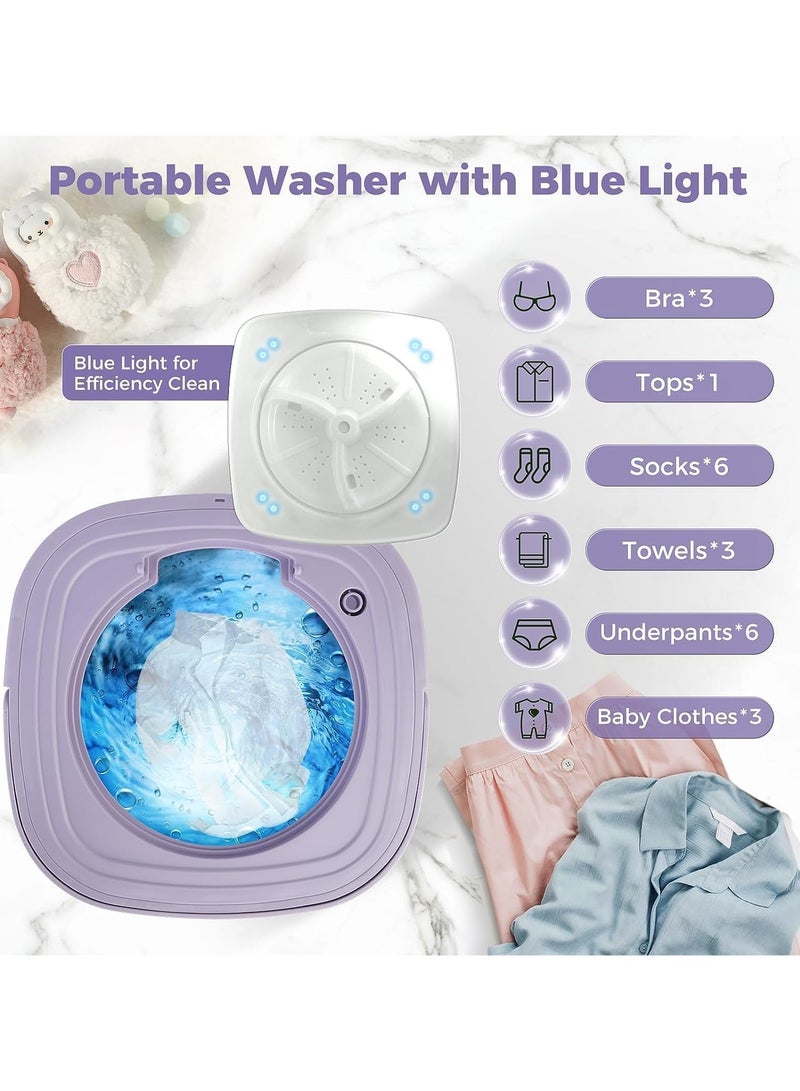 AROAQ Portable Washing 6.5L Machine Foldable Small Washing Machine with Blue Light Sterilization High Capacity Mini Washer with Dehydration Function 3 Modes Deep Cleaning for Underwear Baby Clothes  - Image 2