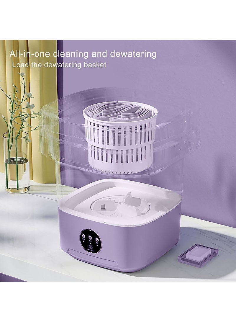 AROAQ Portable Washing 6.5L Machine Foldable Small Washing Machine with Blue Light Sterilization High Capacity Mini Washer with Dehydration Function 3 Modes Deep Cleaning for Underwear Baby Clothes  - Image 4