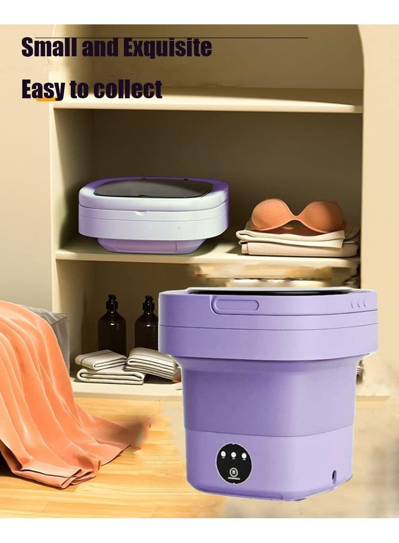 AROAQ Portable Washing 6.5L Machine Foldable Small Washing Machine with Blue Light Sterilization High Capacity Mini Washer with Dehydration Function 3 Modes Deep Cleaning for Underwear Baby Clothes  - Image 5