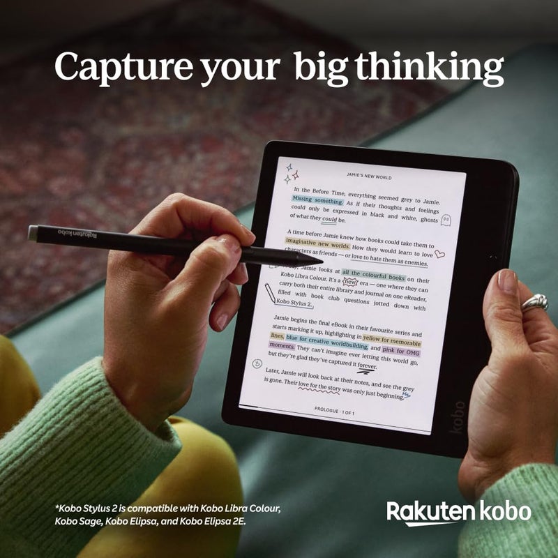 Kobo Stylus 2 | Mark Up, Write Notes and Make Highlights | Rechargeable via USB-C |Compatible with 7" Libra Colour eReader - Image 4