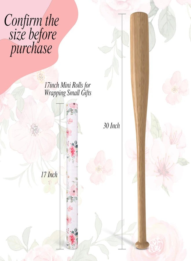 woric Reversible Floral Wrapping Paper Roll -Mini Roll- 17 Inch x 33 Feet Pink Floral Plaid Gift Wrapping for Mother's Day, Wedding, Bridal Shower, Birthday, Baby Shower, Spring Party - Image 3