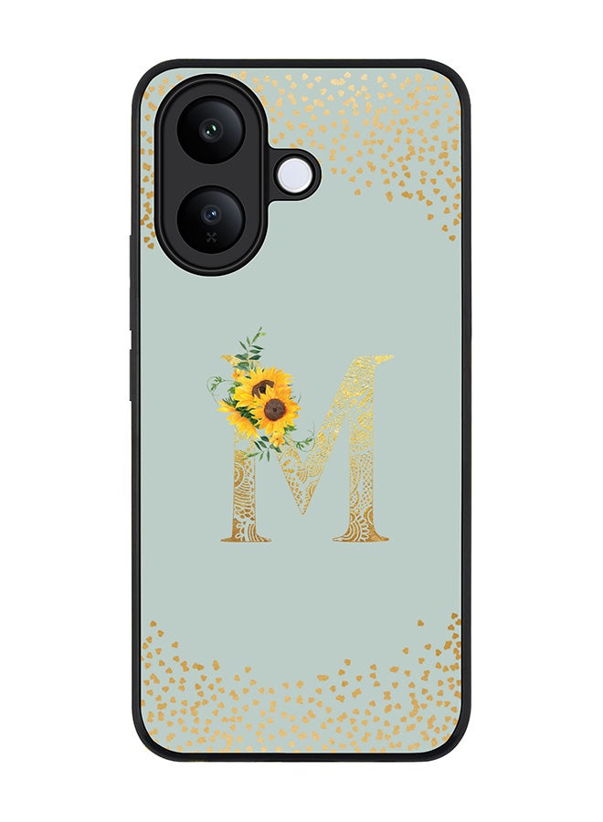 Stylizedd For vivo V60 Lite / V70 Lite Case,Slim fit Camera Protection, Shockproof Thin Phone cover  - Custom Floral Monogram - M  (Light Grey ) - Image 1