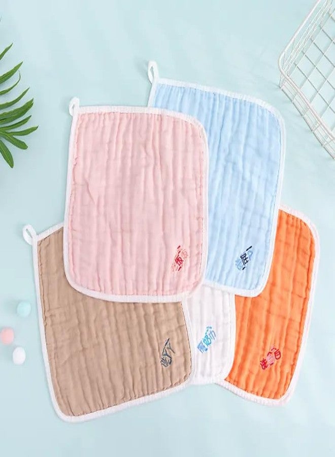 FIMALIA Dry Muslin Wash Cloth Organic Cotton Face Towel Handkerchief for Baby New Born/Infants/Toddlers (Color & Print May Vary) (Pack of 3,4 & 5) (25cm x 25cm (Multicolor), 3) - Image 2