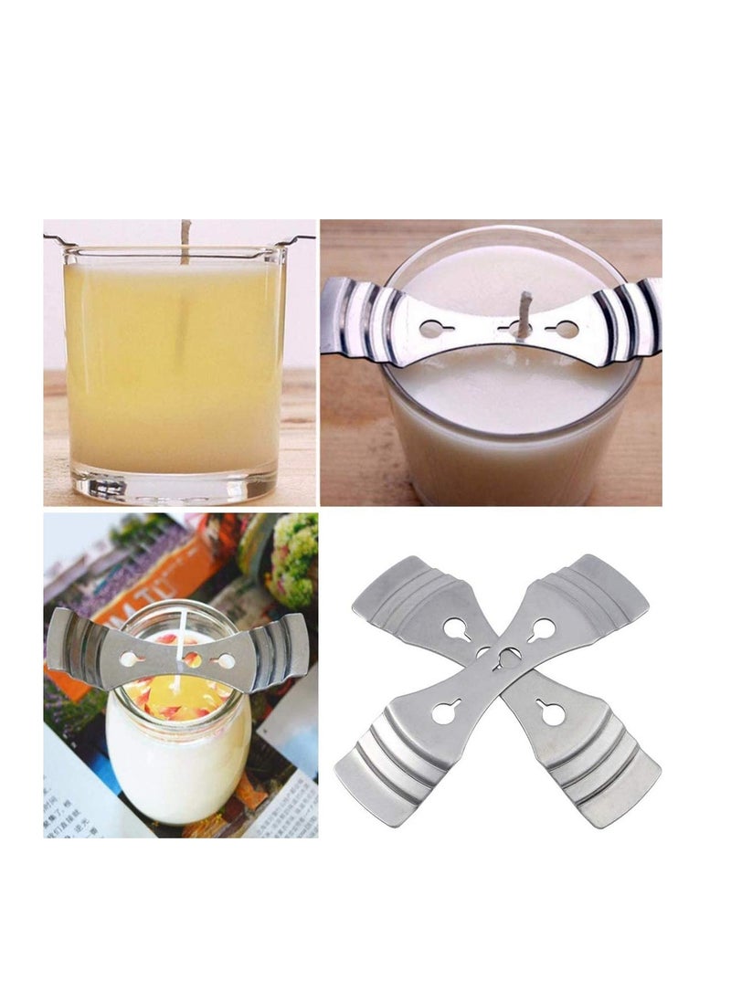SYOSI - Candle Wax Candle Making Kit Supplies Includes Double Spouts Boiler Pot, 50Pcs Candle Wicks, 50Pcs Wick Stickers, 1Pc Thermometer, 2Pc 3-Hole Candle Wicks Holder and 4 Stirring Sticks - Image 1