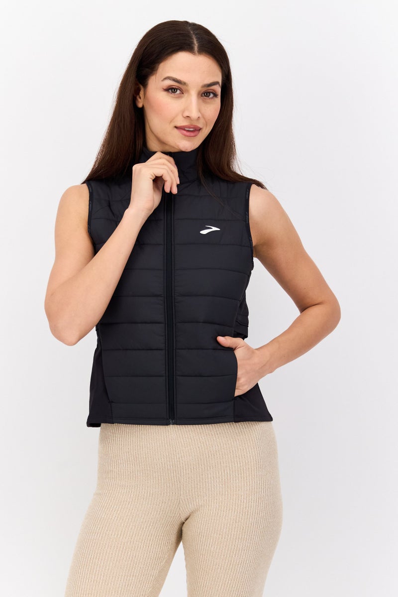 Brooks Women Sportswear Fit Sleeveless Outdoor Vest Jacket, Black - Image 1