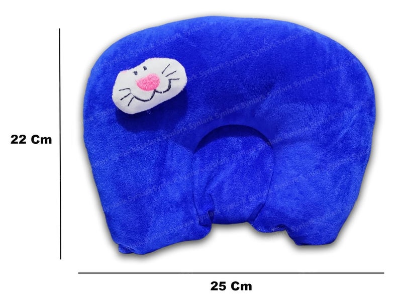 Synlark New Born Baby Soft Neck Support Pillow with Mustard Seeds (New Born 0-12 Months Age Group) (Dark-Blue) - Image 4