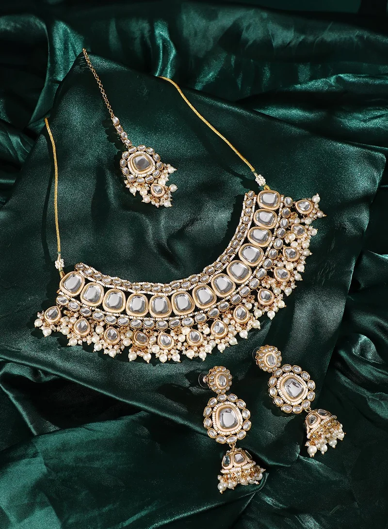 سوهي طقم مجوهرات صناعية مرصع بالأحجار والخرز