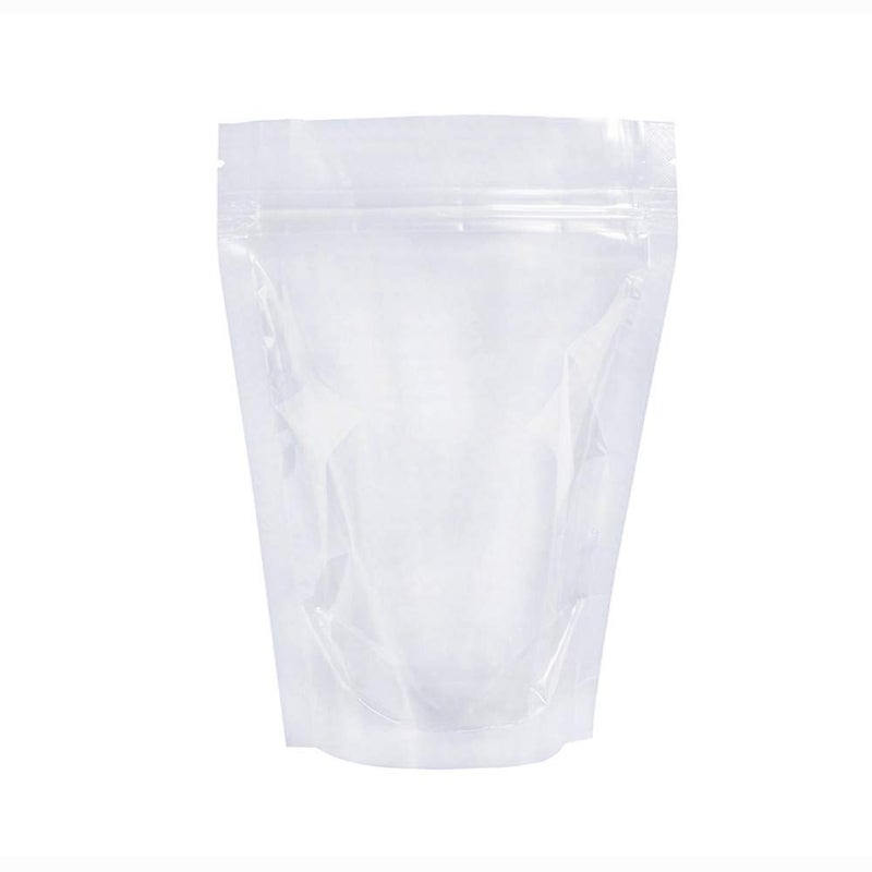 PABCK 100 Pack 16x24cm 63x94 inch Clear Resealable Stand Up Bags Heat Seal Zipper Lock Leakproof Reusable Storage Pouches for Zip Food Storage Lock Packaging with Tear Notches