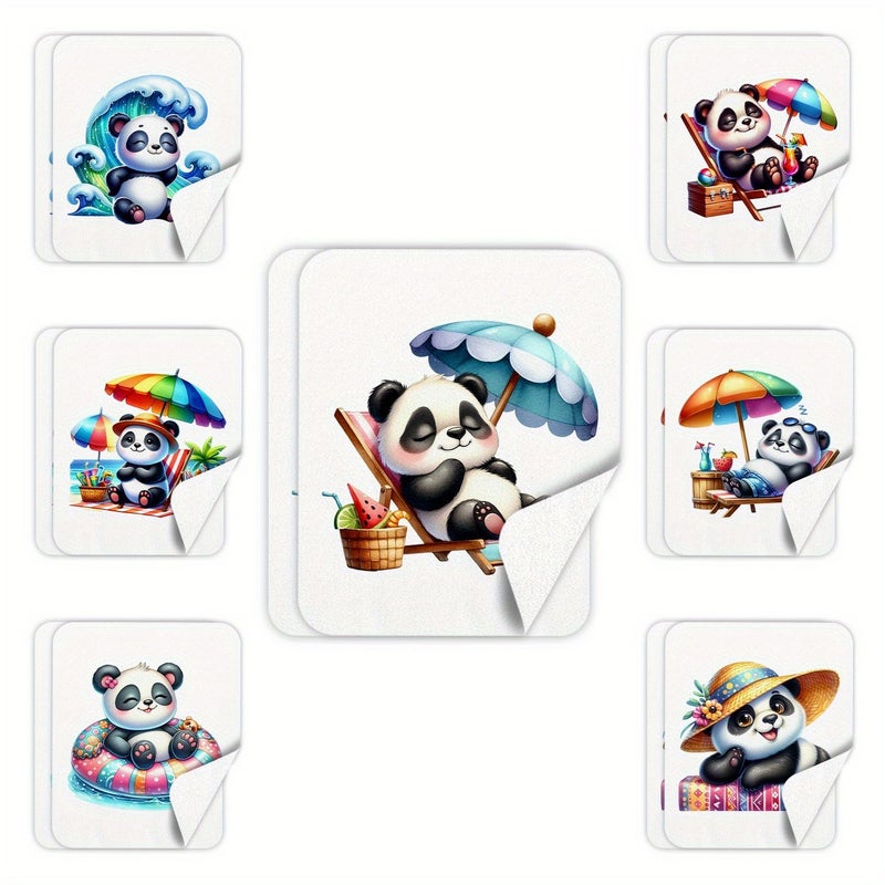 14 Pcs Glasses Cloth Set Panda Design For Cleaning Eyeglasses Mobile Phones Screens Lenses Electronics And All Surfaces - Image 1