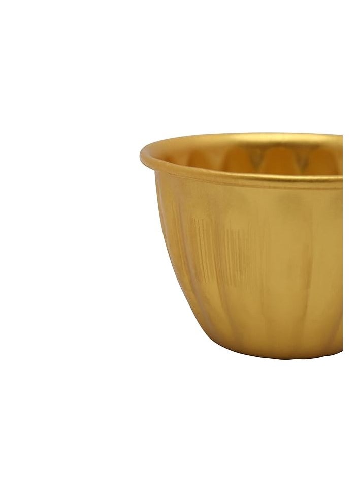 Binshihon Aluminum Cream Mold 2 Pcs Gold 7.5cm | Dessert & Cream Caramel Serving Bowl | Oven Safe for Pudding, Creme Brulee, Custard Cups  - Image 4
