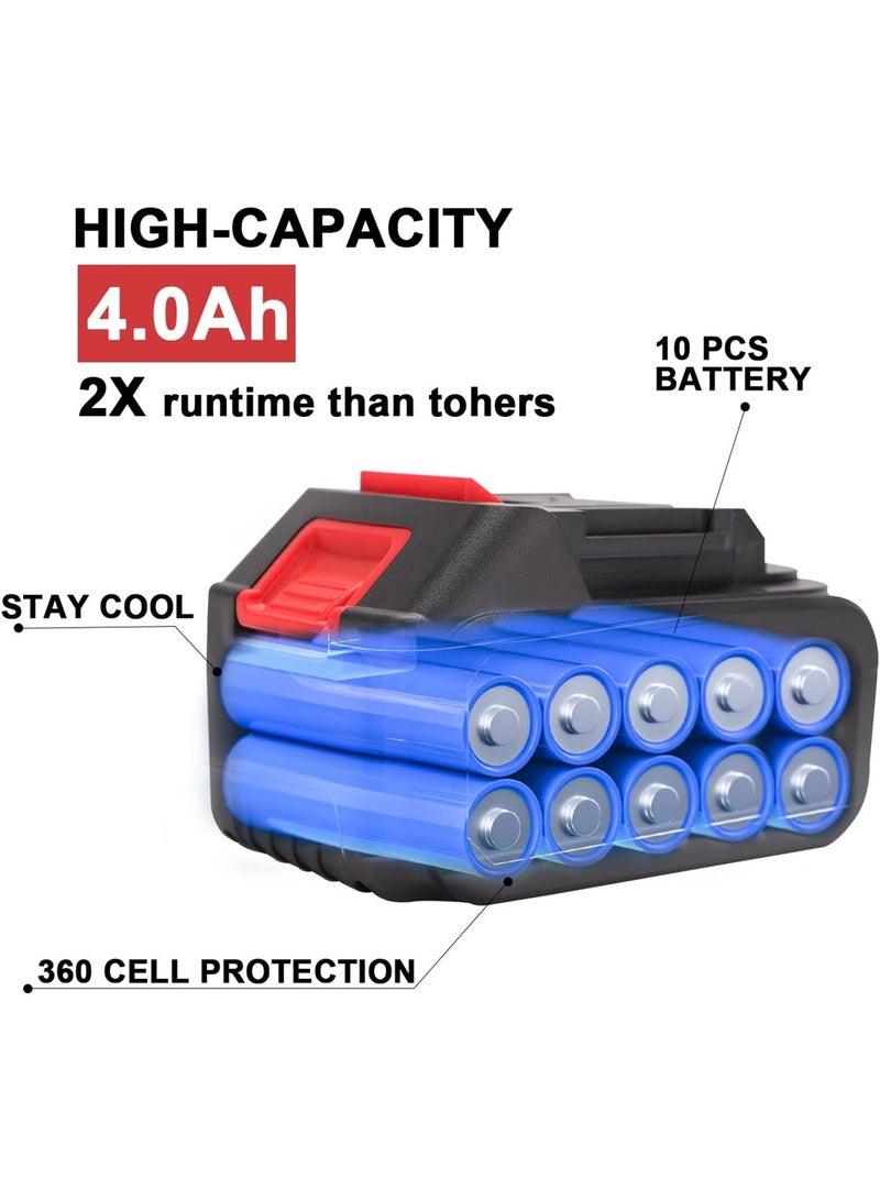 Generic Weed Eater Battery Powered,21v Trimmer Edger Lawn Tool,3-in-1 Grass Trimmer/Wheel Edger,4.0 Ah Battery,for Garden,Yard Trimming,Lawn Cutting(Blue)  - Image 5