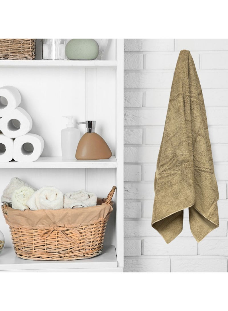 كاسينو Kassino Premium Bath Towels Set - (4 Pack, 70x140 cm), 580 GSM Bath Towel,100% Combed Cotton, Soft & Quick-Dry Towels for Bathroom, Highly Absorbent, Double Stitched Hotel Quality Towels | Beige - Image 4