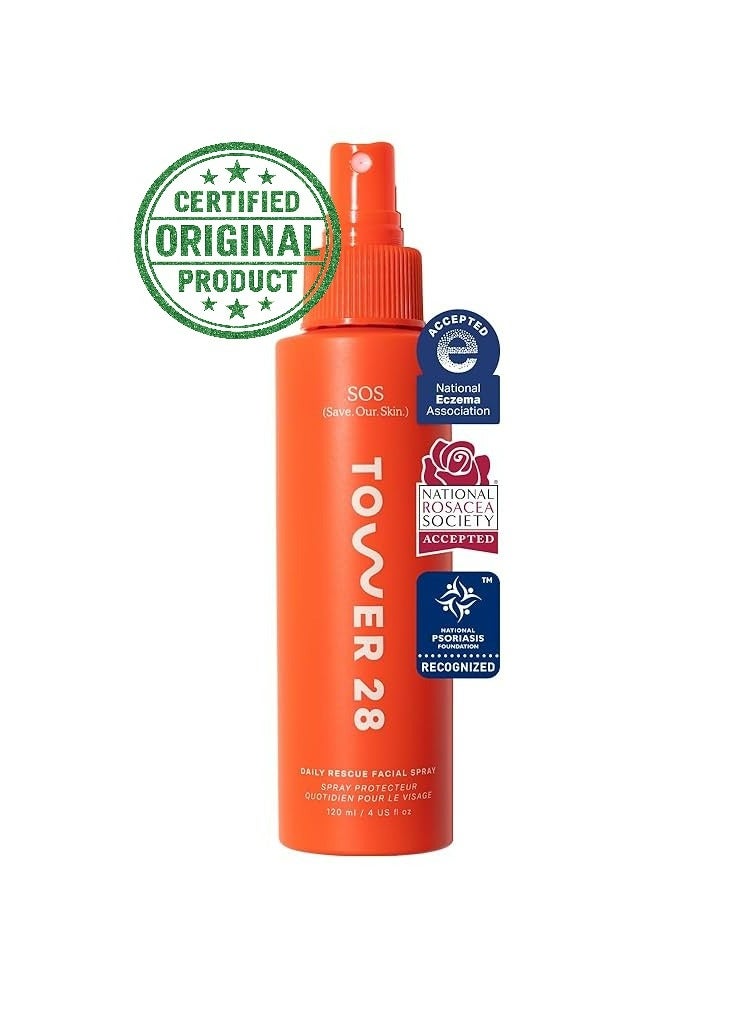 Tower 28 SOS Daily Rescue Facial Spray | Soothing and Refreshing pH Balancing Toner | Hypochlorous Acid Designed for Sensitive Skin 120ml - Image 1