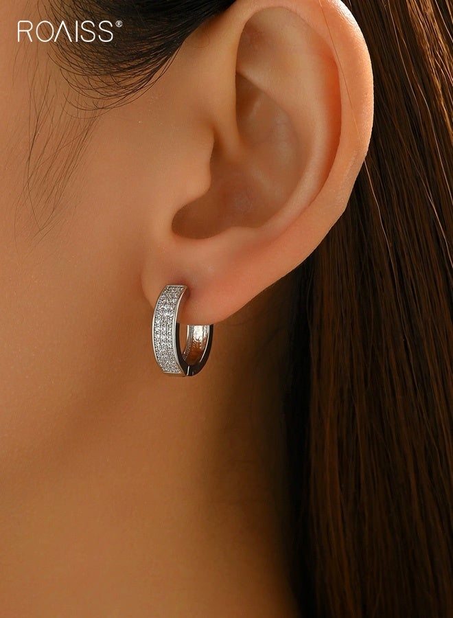 roaiss Trendy Women's Earrings Niche Zircon Inlaid Design Versatile Ear Clips Light Luxury Ear Accessories for Women - Image 4