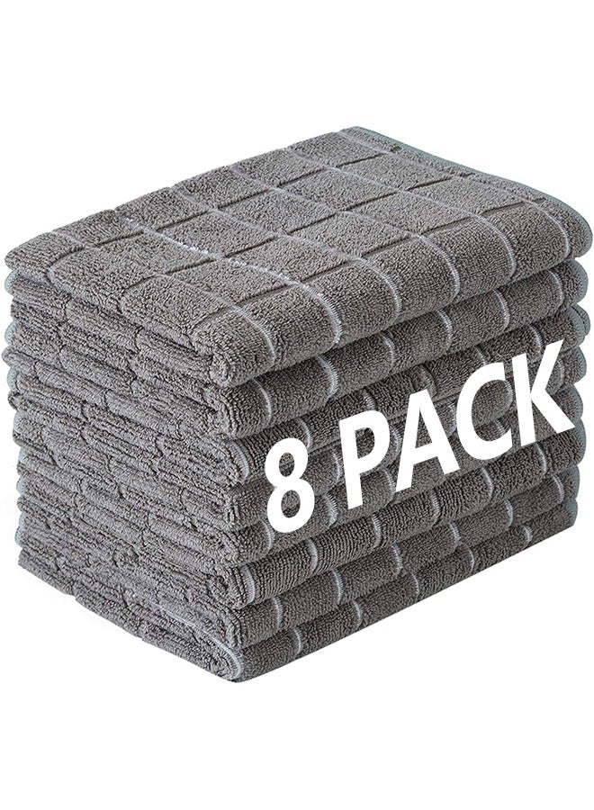 كيلا 8 عبوات مناشف أطباق من الألياف الدقيقة - مناشف مطبخ ناعمة وفائقة الامتصاص وخالية من الوبر (أسود، 45 × 65 سم) - Image 1