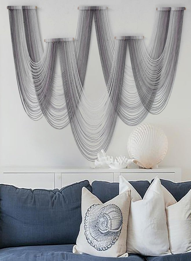 IOWER Large Macrame Wall Hanging Boho Wall Art Handmade Home Decor Dip-Dyed Macrame Wall Decor Wall Art Craftsmanship Fiber Art Boho Chic Wall Decor Modern For Bedroom Livingroom Backdrop - Image 4