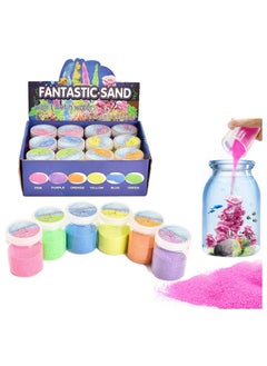 12 Pack Magic Sand Fantastic Never Gets Wet - Amazing Hydrophobic Space, Colored Play Toys for Kids & Adults