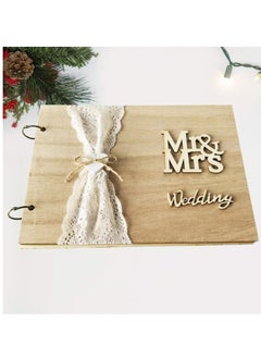 SYOSI Wedding Guest Book 30 Pages Retro Wooden Diy Sign - Blank NO Lines-In Message Guestbook Gift For Engagement Birthday Ceremony  - Image 2