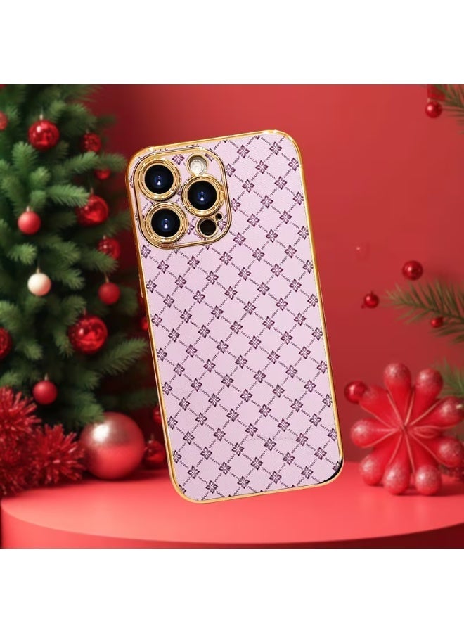 iPhone 17 Pro Max Case - Purple, Elegant Patterned , Luxurious  Hard Shell, Shockproof and Slip-Resistant, Delicate Diamond Grid Design - Image 4