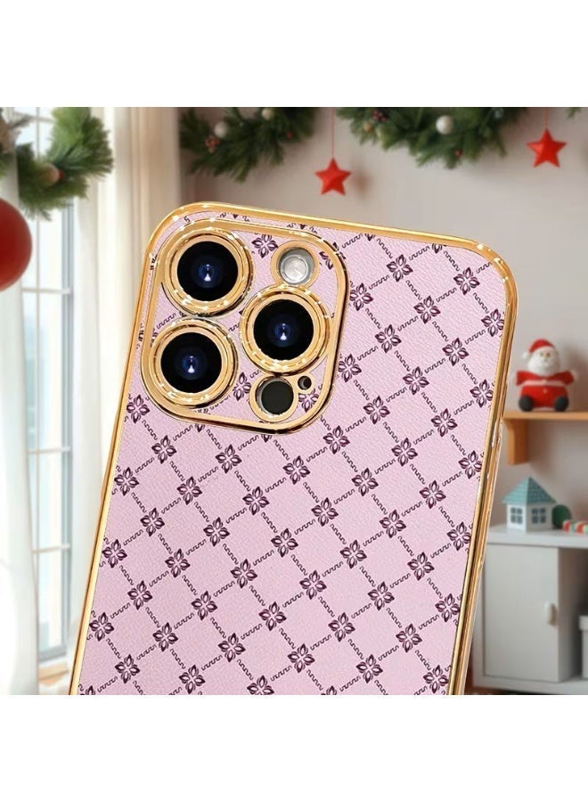 iPhone 17 Pro Max Case - Purple, Elegant Patterned , Luxurious  Hard Shell, Shockproof and Slip-Resistant, Delicate Diamond Grid Design - Image 2