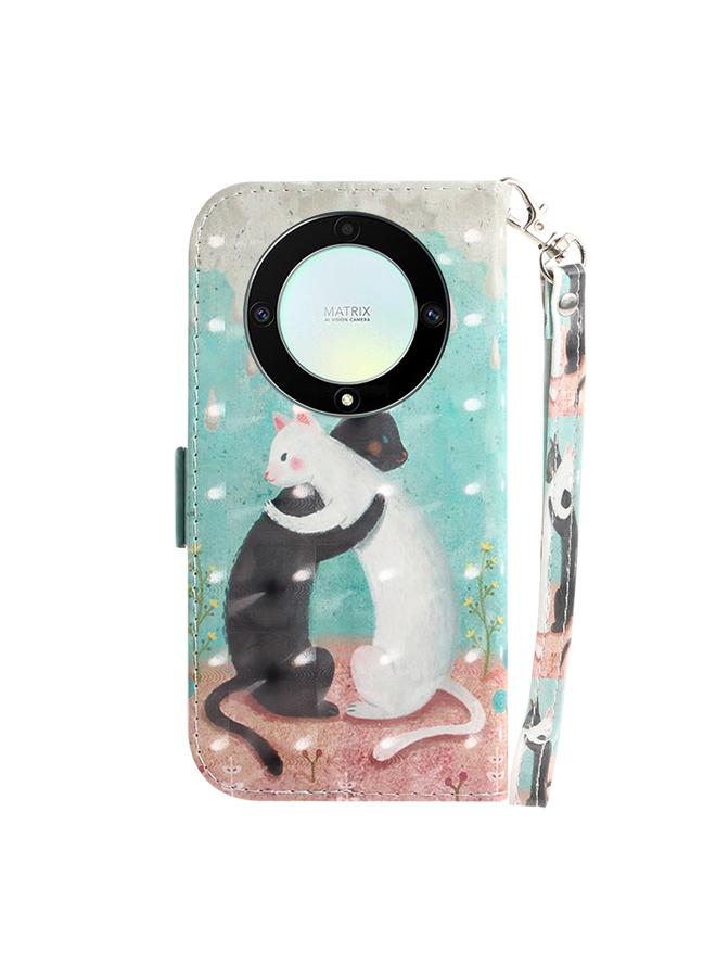 زبون جراب هاتف Honor X9a ثلاثي الأبعاد ملون من الجلد قابل للطي أفقيًا - Image 3