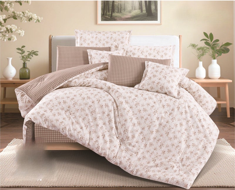 Luxurious double bedsheet set, 100% cotton, complete 8-piece set with a soft design