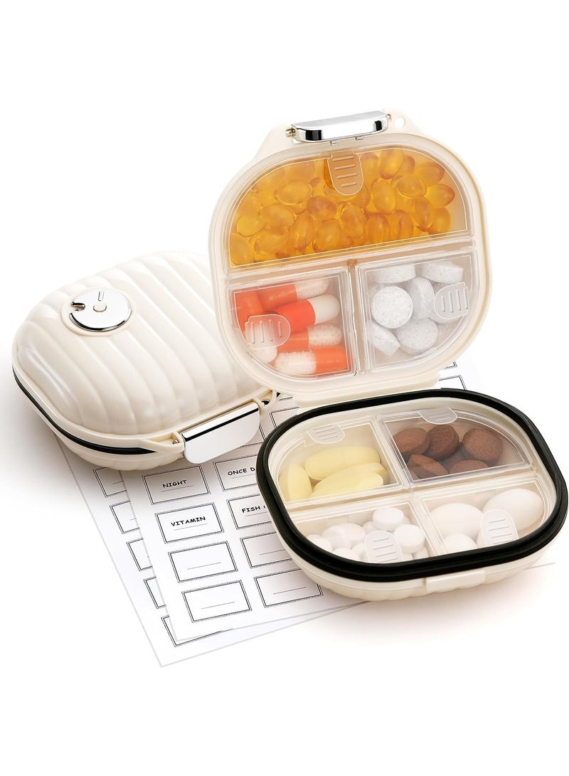 Pill Case, Portable Small Weekly Travel Pill Organizer, Cute Moisture Proof Pill Box Holder for Pocket Purse Bag, BPA Free, Large Capacity, for Vitamin, Fish Oil, Supplement - Image 1