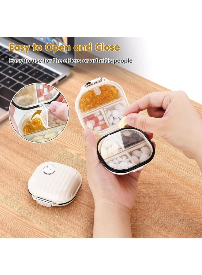 Pill Case, Portable Small Weekly Travel Pill Organizer, Cute Moisture Proof Pill Box Holder for Pocket Purse Bag, BPA Free, Large Capacity, for Vitamin, Fish Oil, Supplement - Image 3
