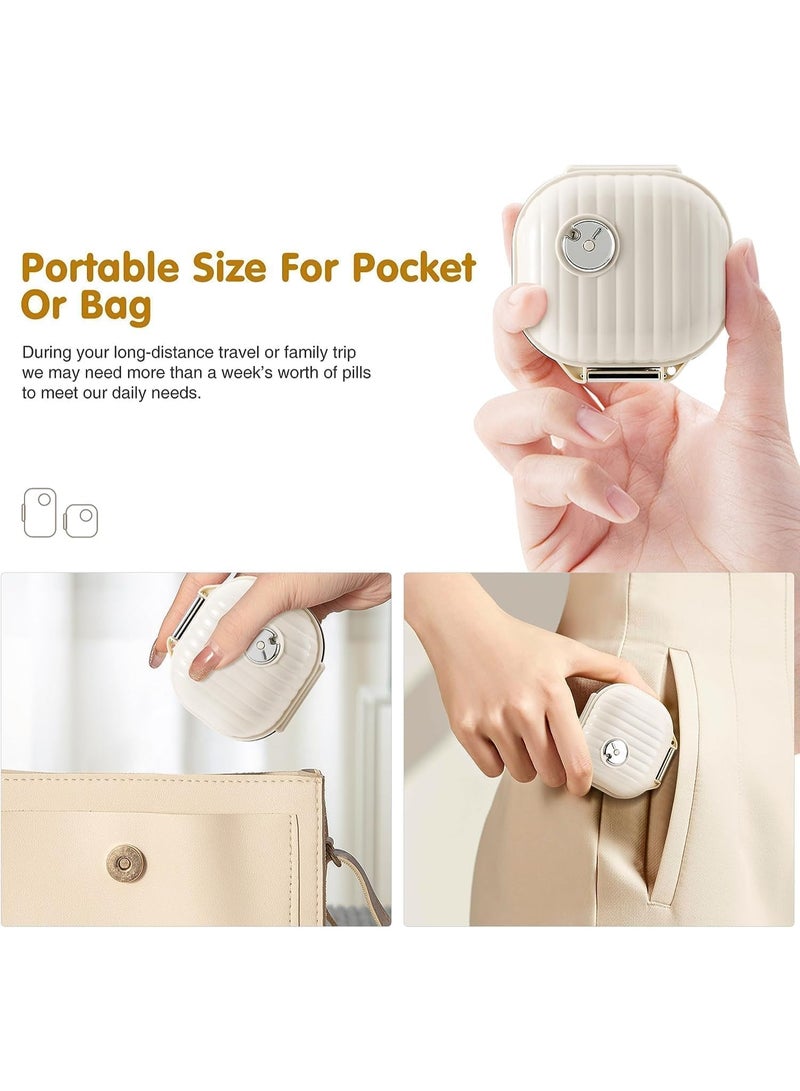 Pill Case, Portable Small Weekly Travel Pill Organizer, Cute Moisture Proof Pill Box Holder for Pocket Purse Bag, BPA Free, Large Capacity, for Vitamin, Fish Oil, Supplement - Image 4