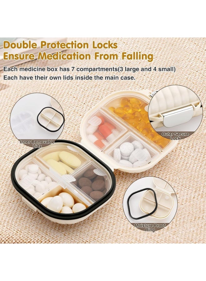 Pill Case, Portable Small Weekly Travel Pill Organizer, Cute Moisture Proof Pill Box Holder for Pocket Purse Bag, BPA Free, Large Capacity, for Vitamin, Fish Oil, Supplement - Image 5