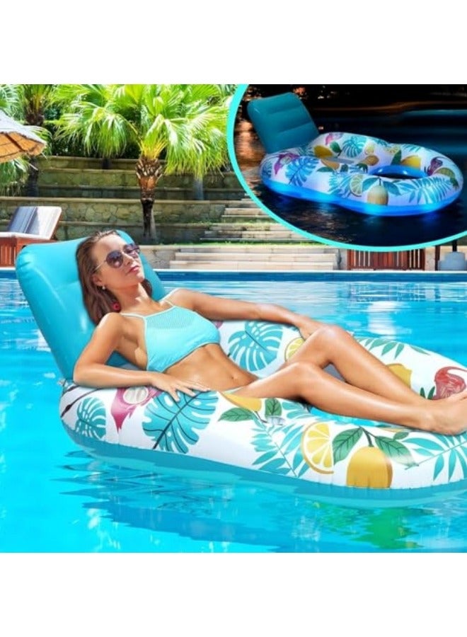 GGEROU Inflatable Floating Pool Lounger Float, Swimming Ring, U-shaped Sunshade Seat Floating, Mesh Hole Water Floating Bed Water Hammock For Kids Adults - Image 2