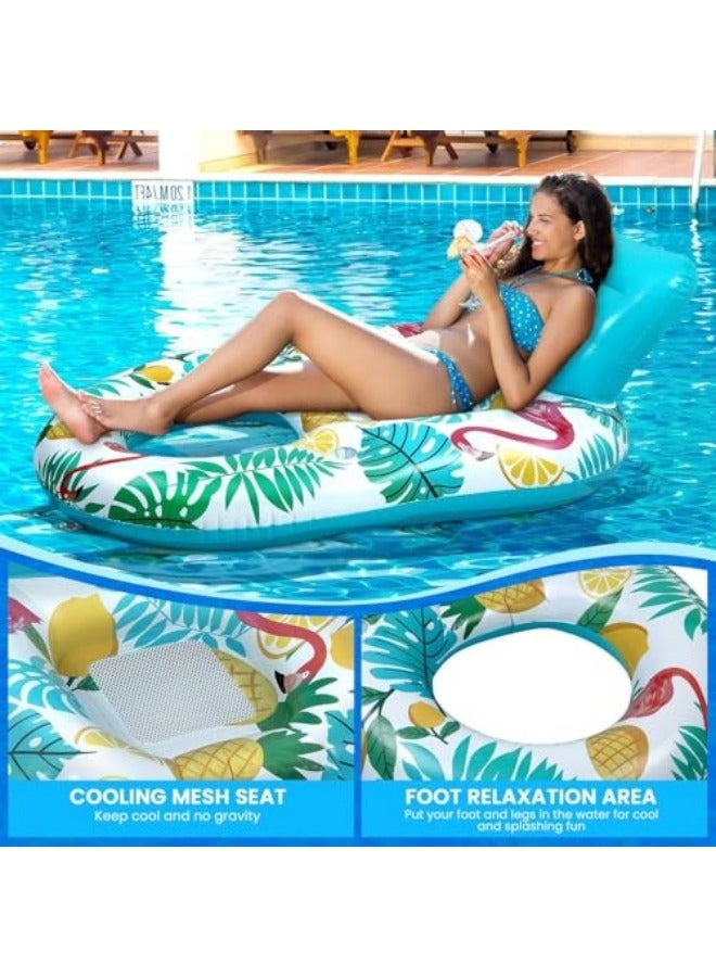 GGEROU Inflatable Floating Pool Lounger Float, Swimming Ring, U-shaped Sunshade Seat Floating, Mesh Hole Water Floating Bed Water Hammock For Kids Adults - Image 4