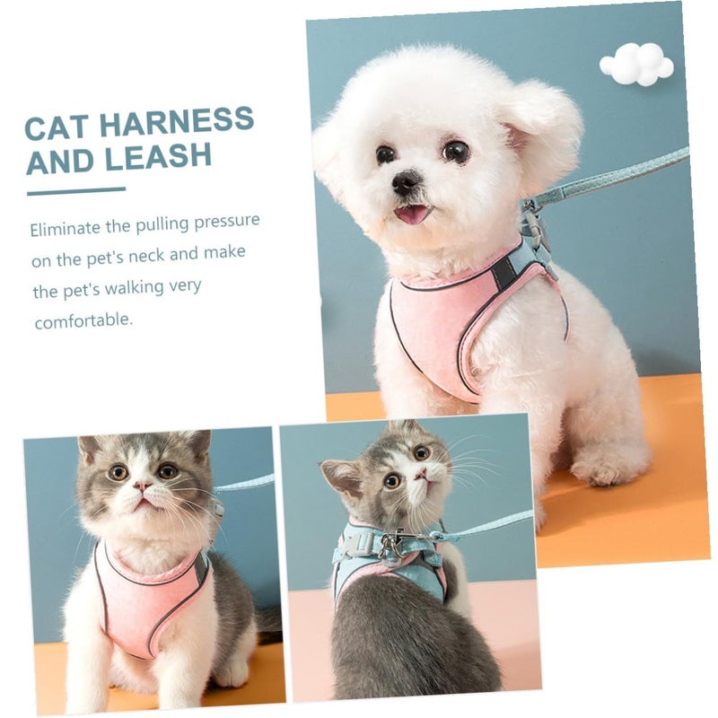 Adjustable Pink Cat Harness and Leash Set for Kittens Up to 4lbs Outdoor Pet Walking Safety Vest - Image 4