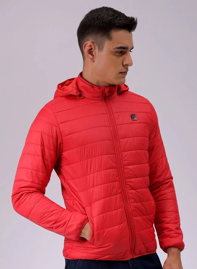 The Indian Garage Co Men Slim Fit Solid Puffer Jackets