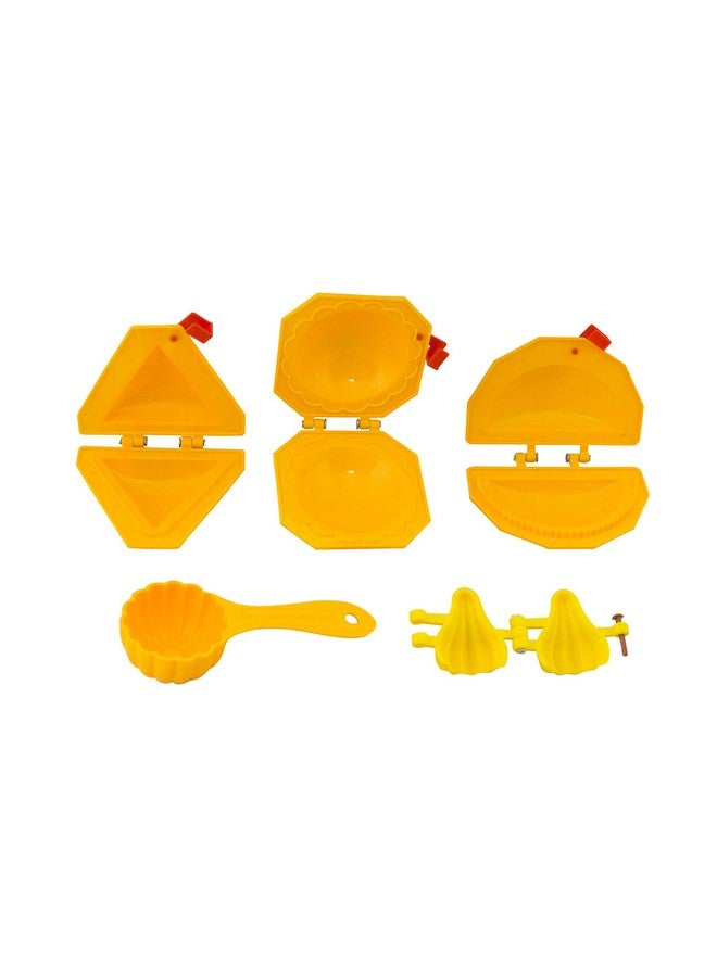 DS Kachori Samosa Modak Karanji Mould with Prasad Mud Scoop, Plastic - Image 2
