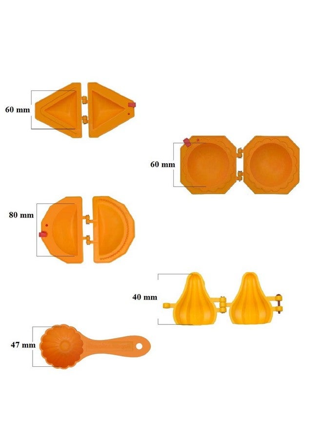 DS Kachori Samosa Modak Karanji Mould with Prasad Mud Scoop, Plastic - Image 3