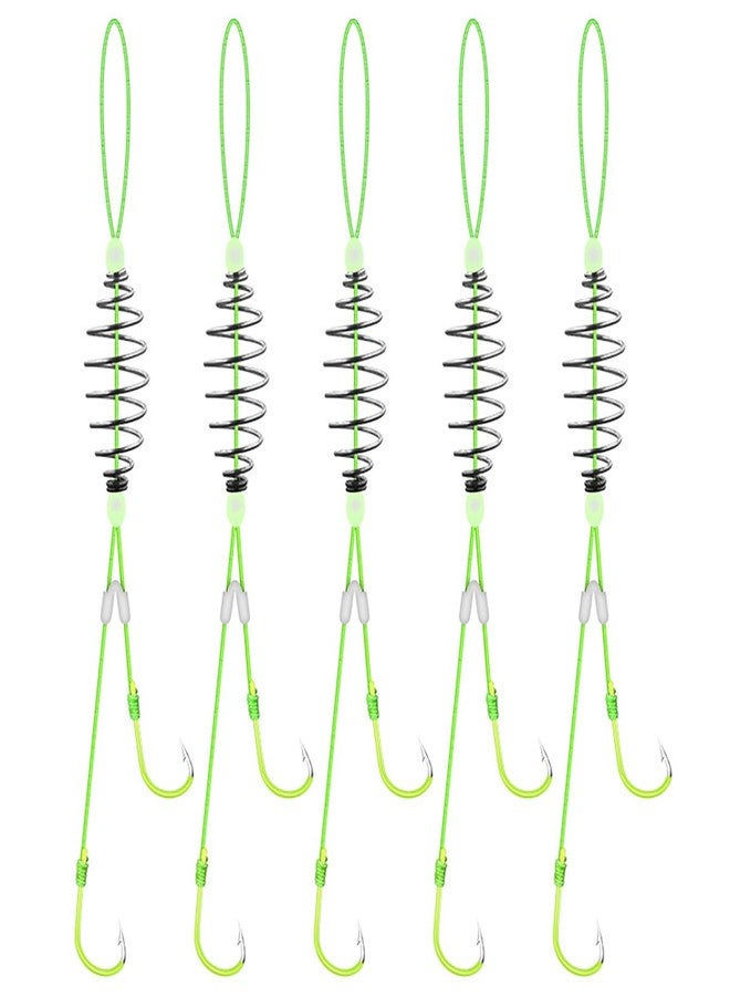 Dyxssm Spring Bait Cage Trap Fishing Hooks, Drum Spring Feeder Carp Fishing Baits Hook (5pcs, 10#) - Image 1