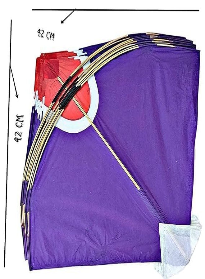 RUHANI Paper Kite Patang, Multi-Color, 42 cm x 42 cm, Bamboo Frame, Traditional Indian Festival Theme, Pack of 10 - Image 2