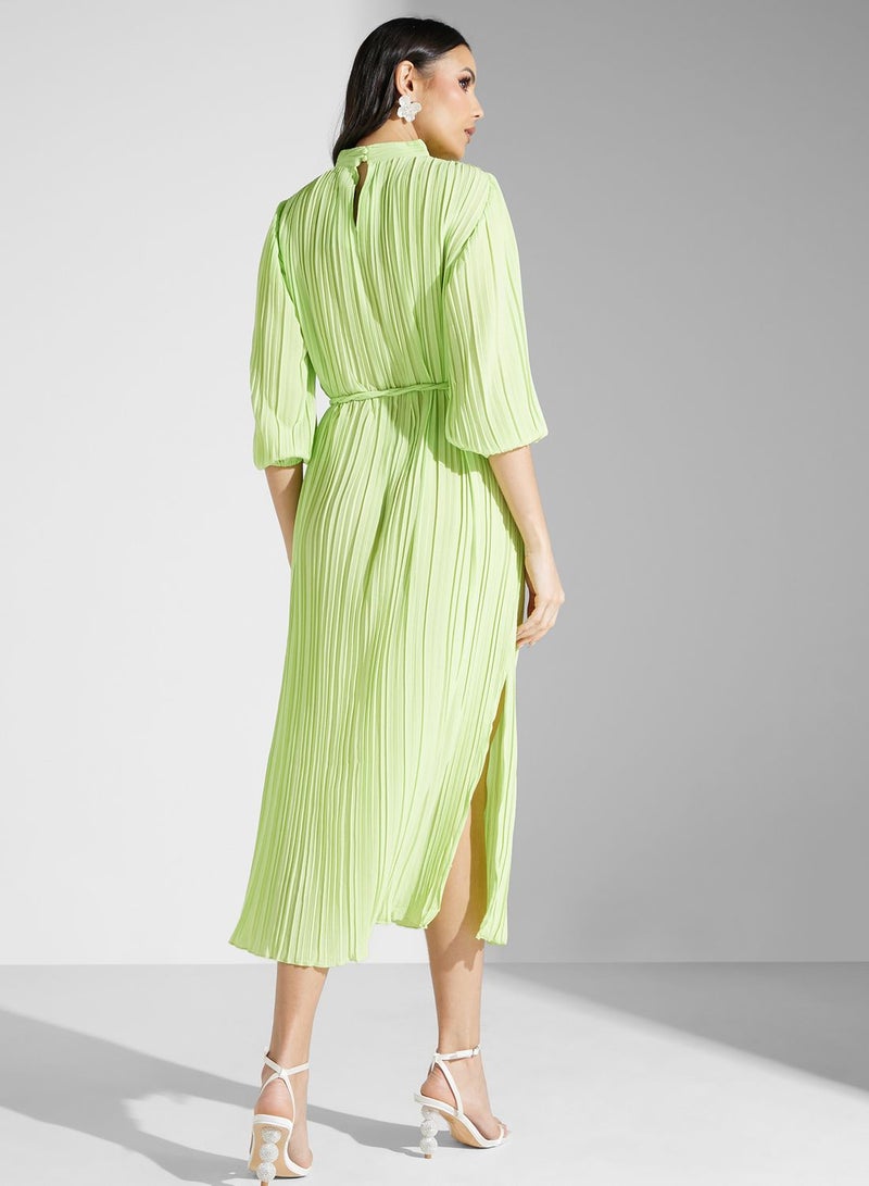 Pleated Midi Dress