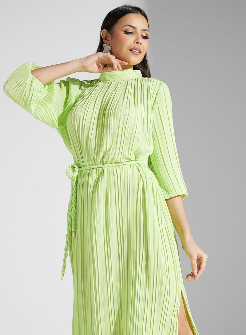 Pleated Midi Dress