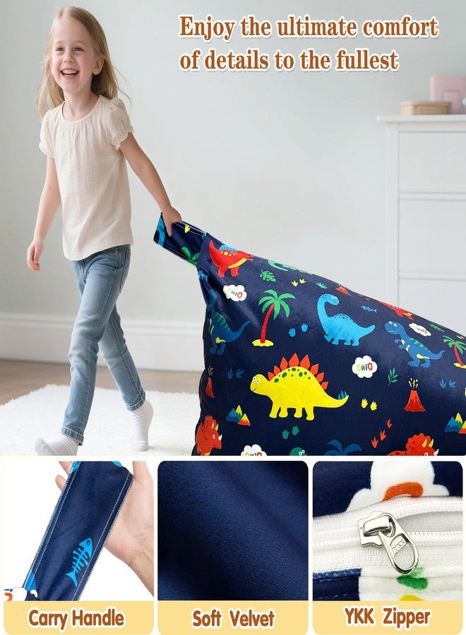 Jorbest Dinosaur Bean Bag Chair for Kids, 2.5FT Beanbag Kids Bean Bag Chairs with Memory Foam Filled and Removable Velvet Cover for Boys Girls, Soft Sofa Bean Bag Couch with Filler for Reading, Large - Image 5
