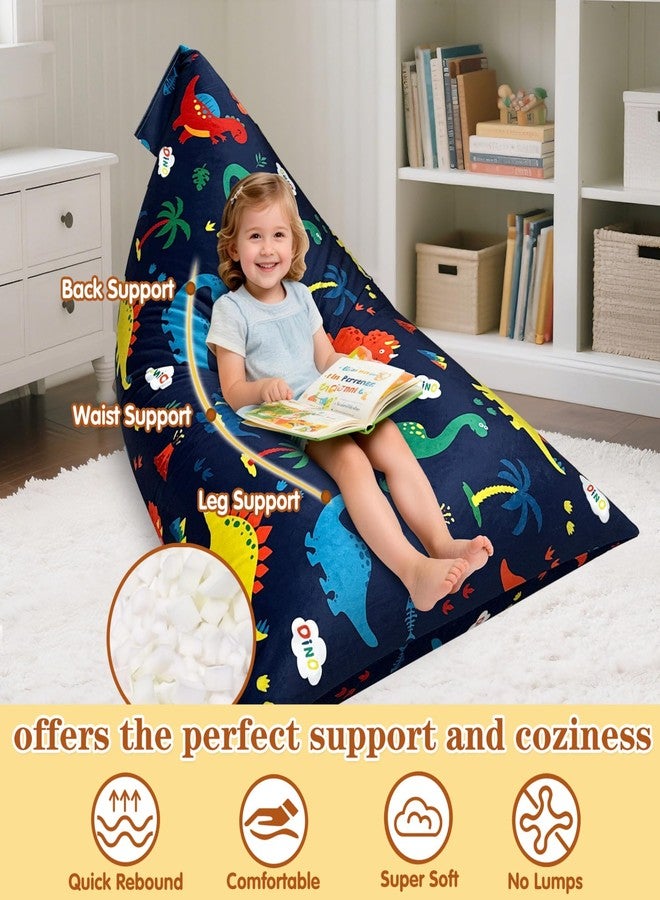 Jorbest Dinosaur Bean Bag Chair for Kids, 2.5FT Beanbag Kids Bean Bag Chairs with Memory Foam Filled and Removable Velvet Cover for Boys Girls, Soft Sofa Bean Bag Couch with Filler for Reading, Large - Image 3