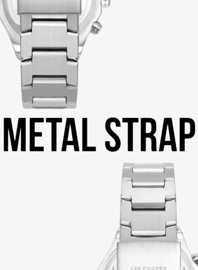 Lee Cooper SLVER Men's Metal Multi Function Watch LC08218.350 - 43 mm for Men | Best Price UAE