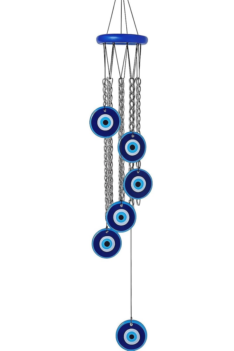 ThincAmaxe Evil Eye Wind Chimes for Good Luck Prosperity, Zodiac Success, Health Wealth Evil Eye Charm for Balcony, Home Entrance, Living Room Handcrafted Home Decor for Gift (Evil Eye 01) - Image 1