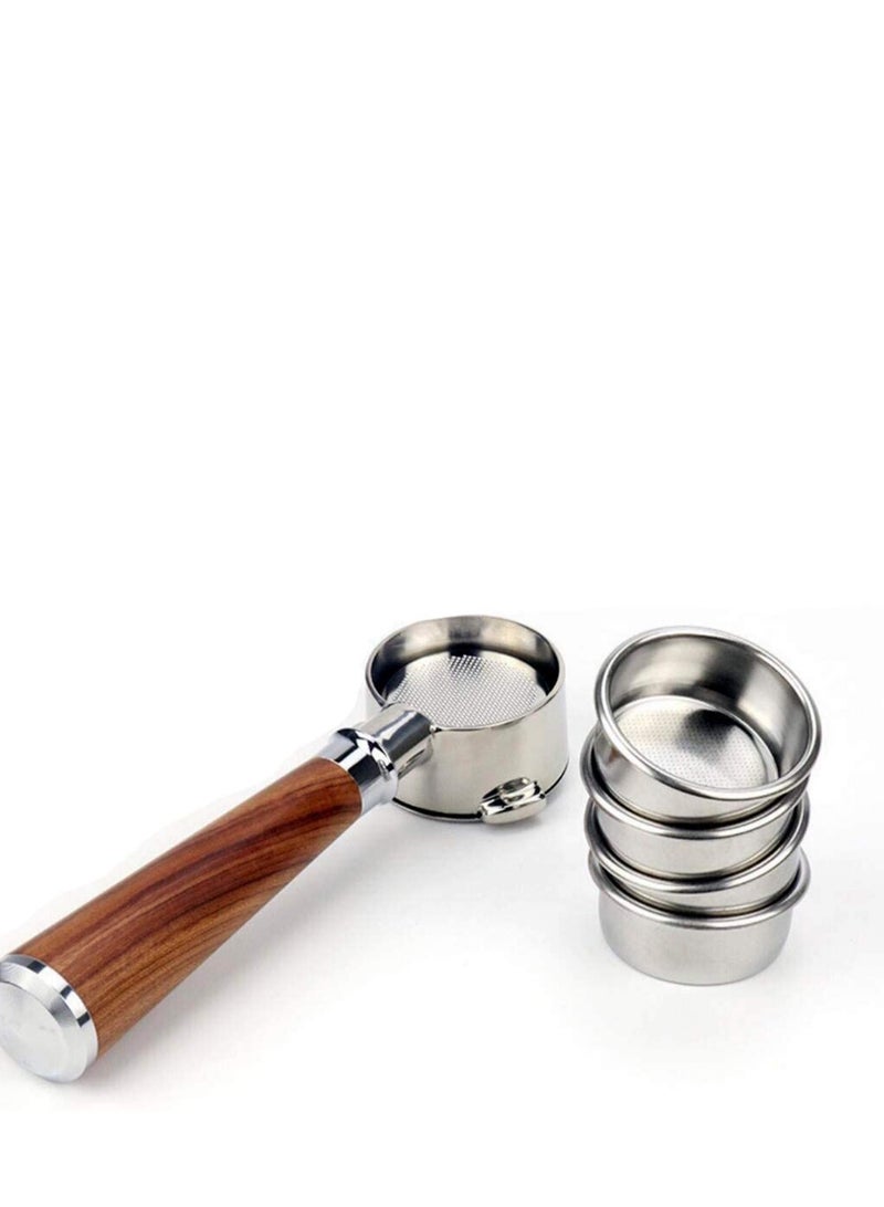 SYOSI سلة فلتر قهوة غير مضغوط تناسب ماكينات قهوة بريفل/ ساج 870/ 875/ 878/ 880 من سلسلة باريستا 2 كوب قهوة بورتافلتر بلا قاع 54 مم - Image 2