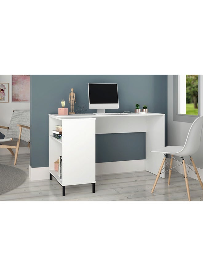 هوم بوكس طاولة مكتبيه منزليه , مكتب وطاولة كمبيوتر ذات جودة عاليه وسهلة التركيب  - ام دي بي 15 ملم لون أبيض 69.5 × 135 × 79.5 سم - Image 2